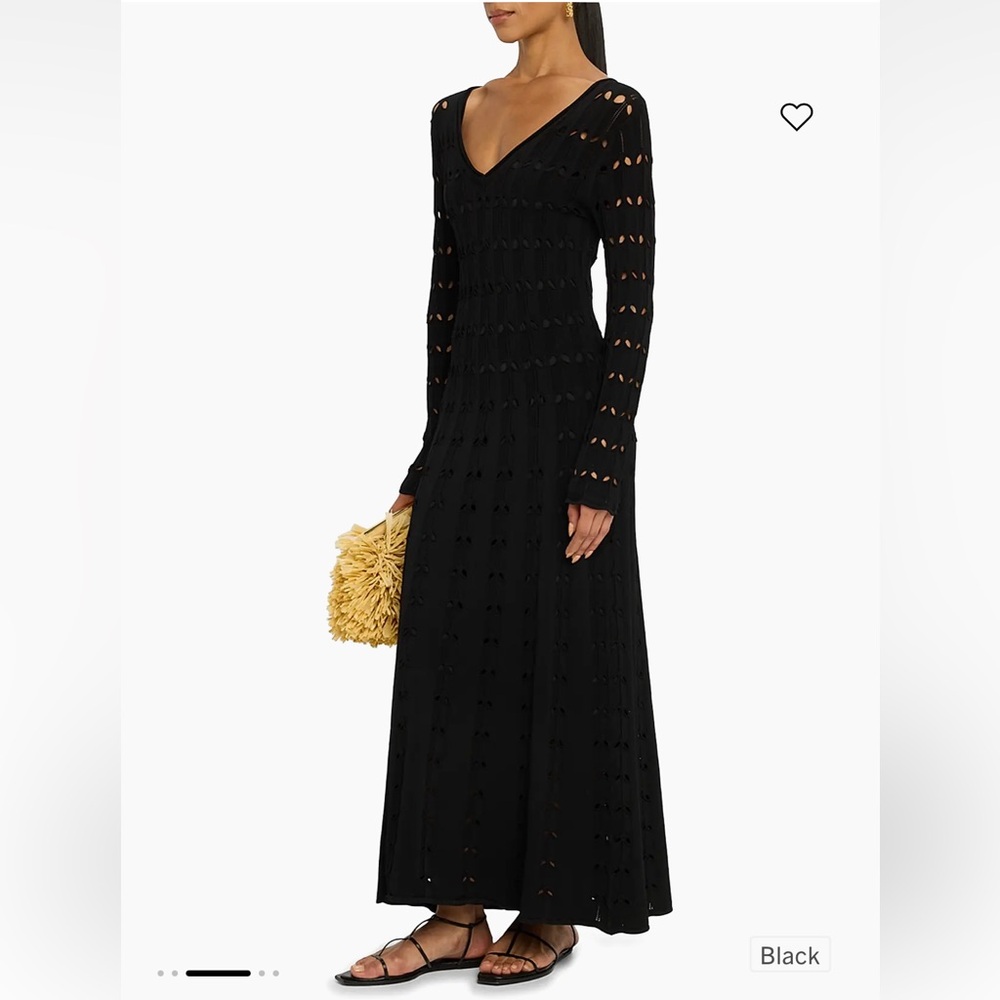 Final ZIMMERMANN Rhiannon Pointelle Maxi Long Sleeves Flare Dress Black various - Picture 2 of 16
